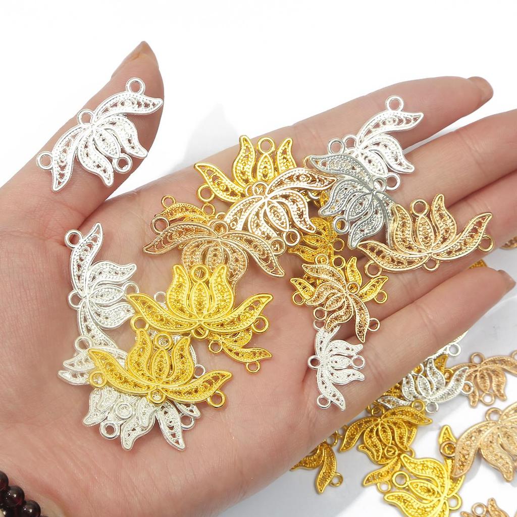 5/10 шт. металлический сплав лотос разъем подвески кулон DIY ювелирные изделия аксессуары