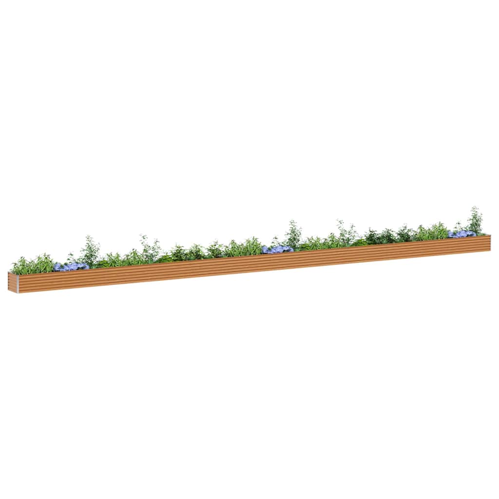 Raised Garden Bed Light Brown 116.4 x 50 x 36 cm Galvanized Steel