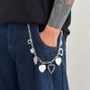 Salircon Hip Hop Love Heart Metal Keychain Waist Chain Jeans Chain for Men Punk Trousers Jeans Pant Wallet Bag Chain Y2K Jewelry