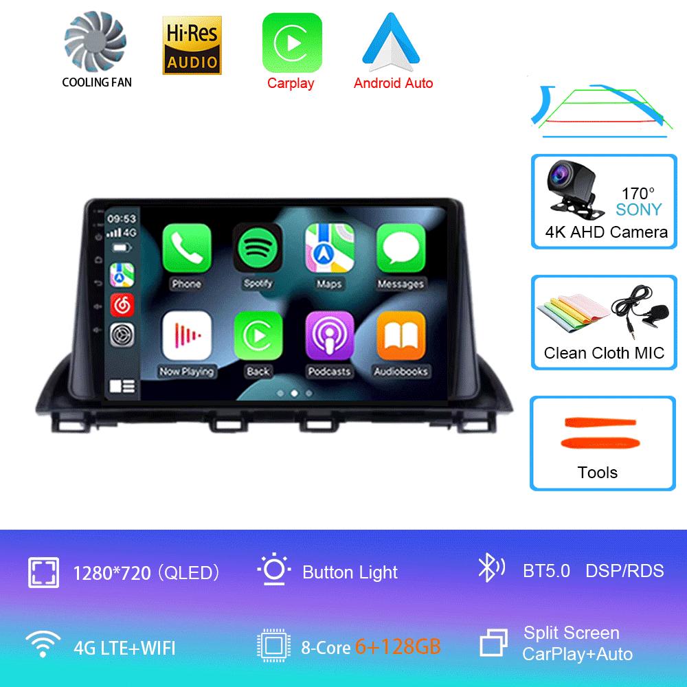 Автомагнитола Android 14 Carplay Auto Для Mazda 3 Axela 2013-2018 Стерео GPS Навигация Мультимедийный Видеоплеер Автомагнитола Головное Устройство