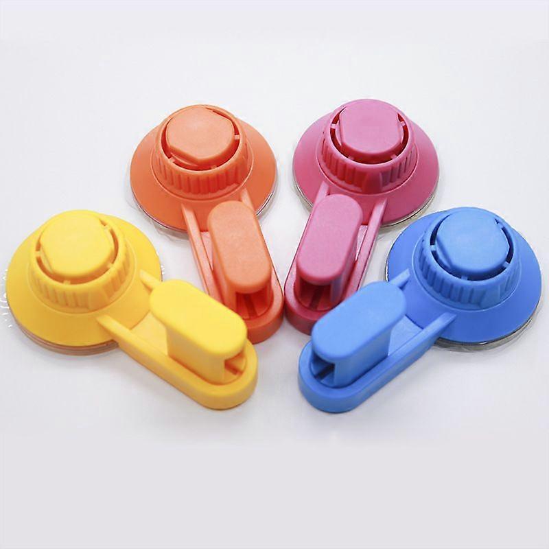 Vacuum Cup Hook Hookless Suction Cup Bathroom Kitchen Suction Cup Hook 4pcs,yellow