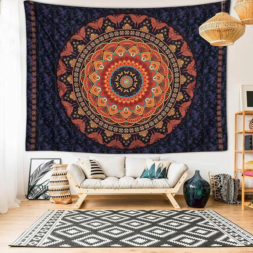 Mandala Tapestry Indian Wall Tapestry Hippie Room Decor Bohemian Psychedelic Tapestry Aesthetic Room Decor Decoration