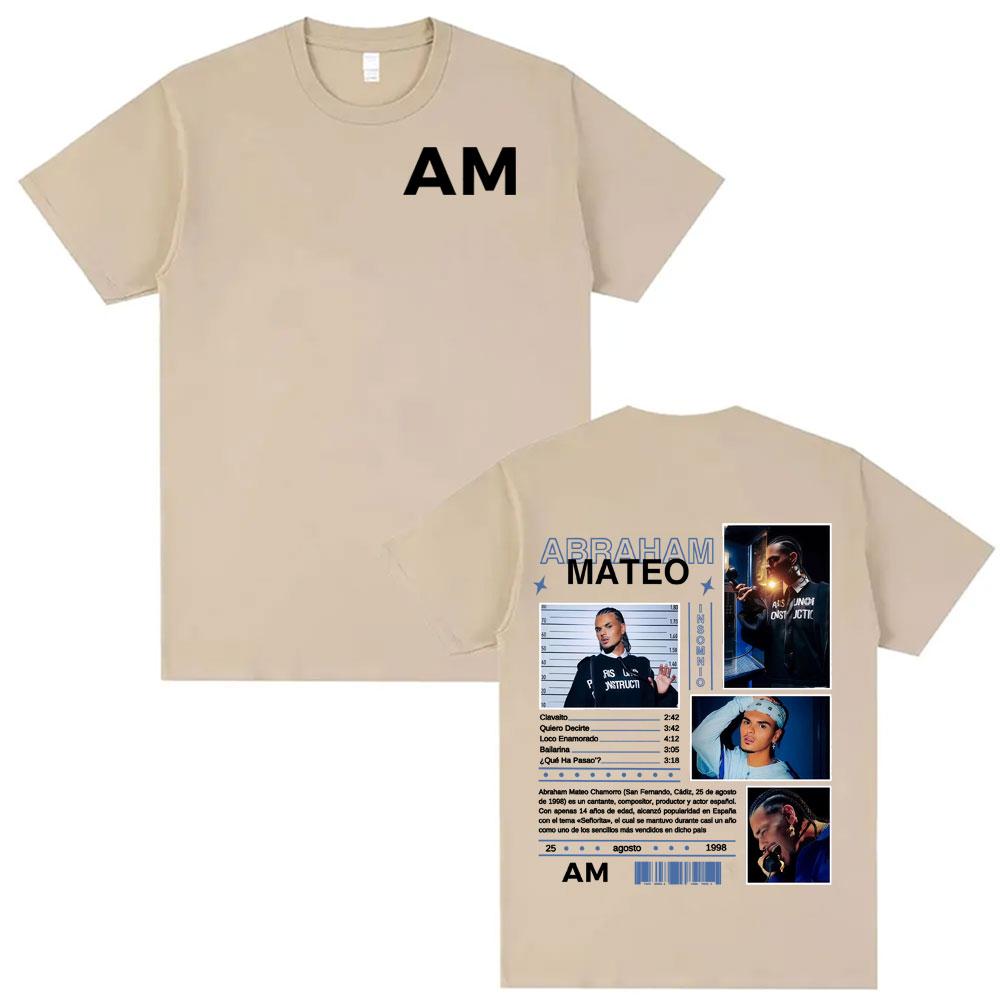 2025 Summer Rapper Abraham Mateo Tour Graphic Tshirt Unisex Women Hip Hop High Quality Oversized 100 Pure Cotton Printed Tshirt