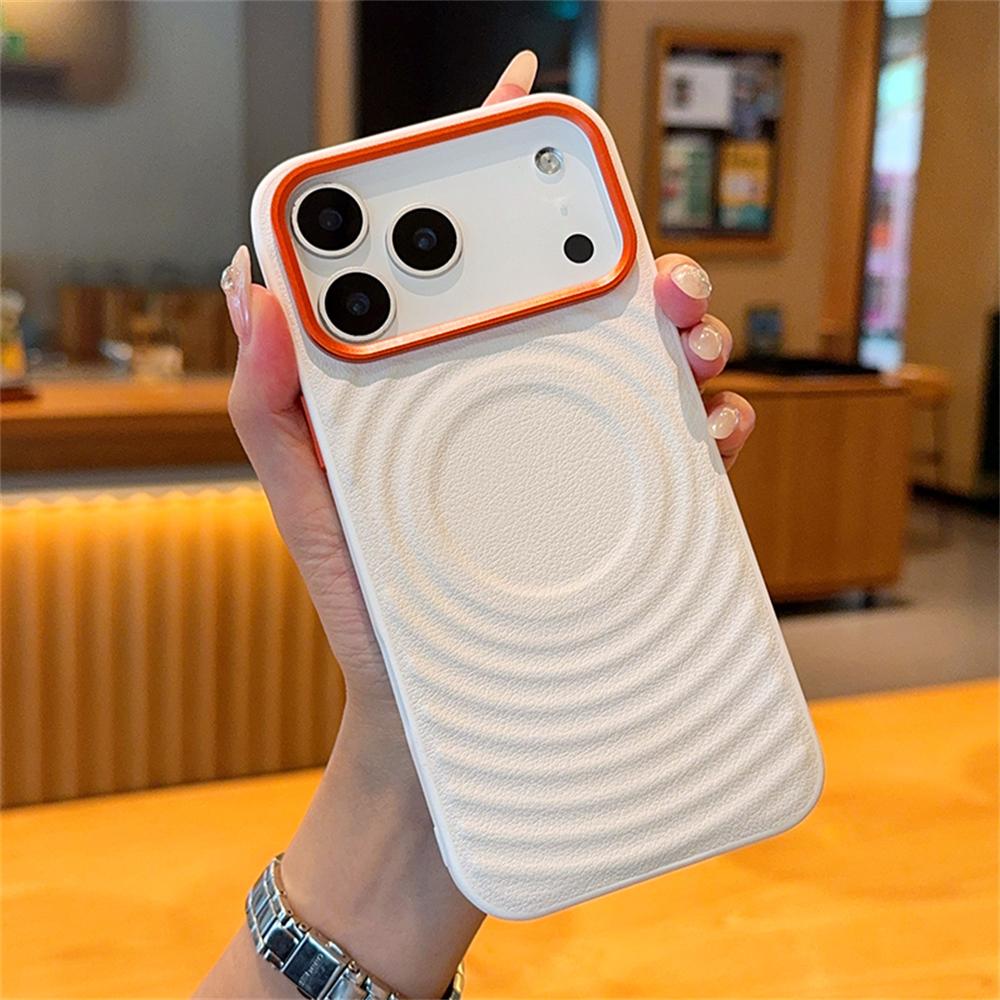 Ripple Pattern Protective Magnetic Shockproof Case For iPhone 17 Air 16 15 Pro Max Plus 16E For Magsafe Water Ripple Magnet Capa
