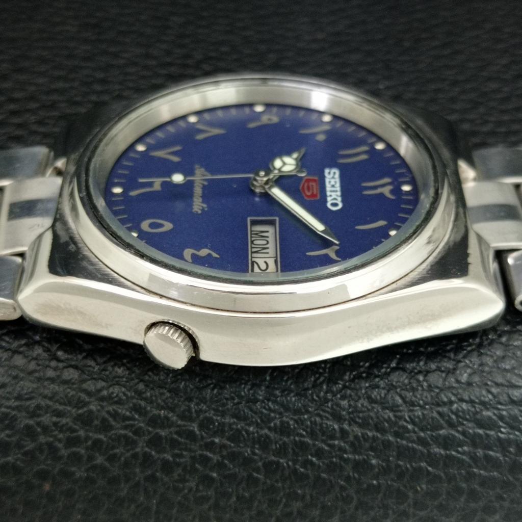 ОРИГИНАЛЬНЫЕ ВИНТАЖНЫЕ МУЖСКИЕ АВТОМАТИЧЕСКИЕ ЧАСЫ SEIKO 5 7009A ЯПОНИЯ СИНЕГО ЦВЕТА a708775-1