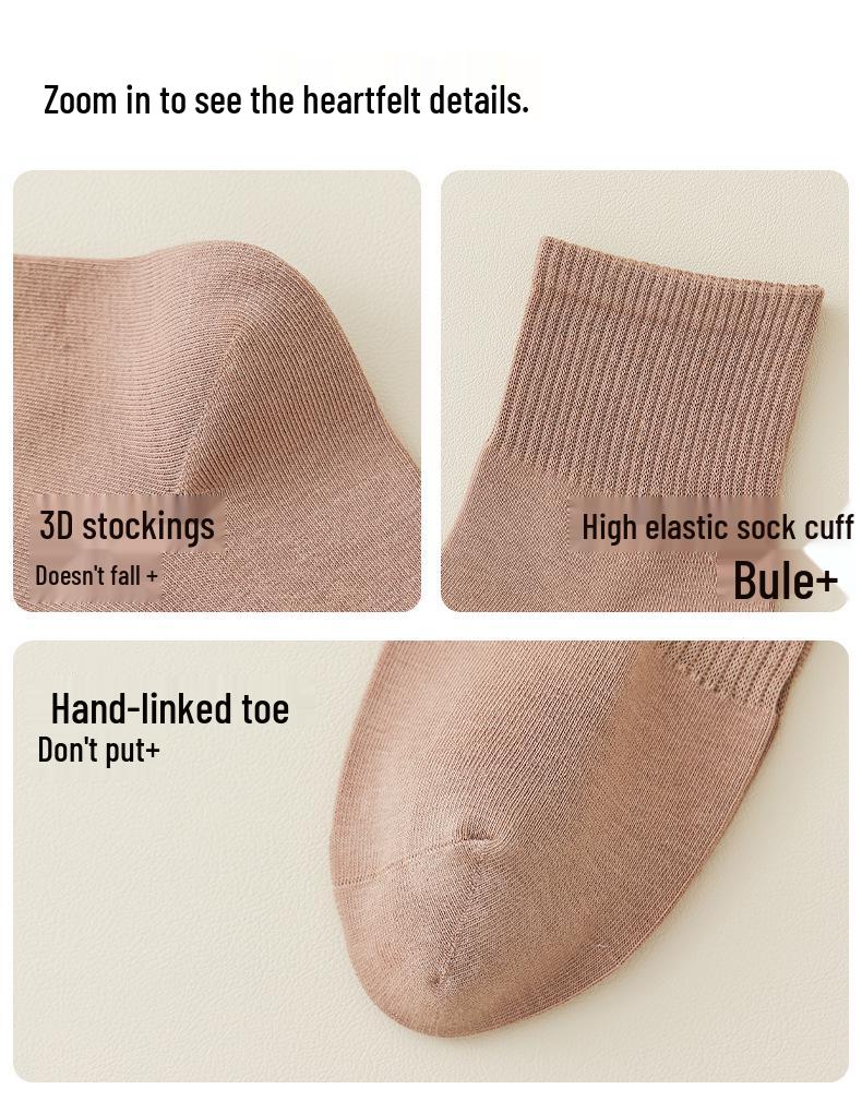 Мужские спортивные носки до середины икры из чистого хлопка - Дезодорирующие, Противоскользящие, Повседневные для весны и осени