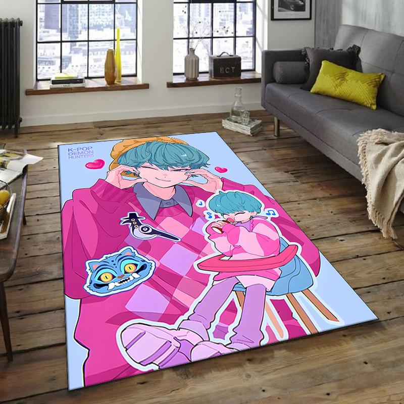 1pc KPop Demon Hunters31 Design Area Rug - Non-Slip, Soft & Cozy Floor Mat for Living Room, Bedroom, Office - Indoor/Outdoor Decorative Carpet