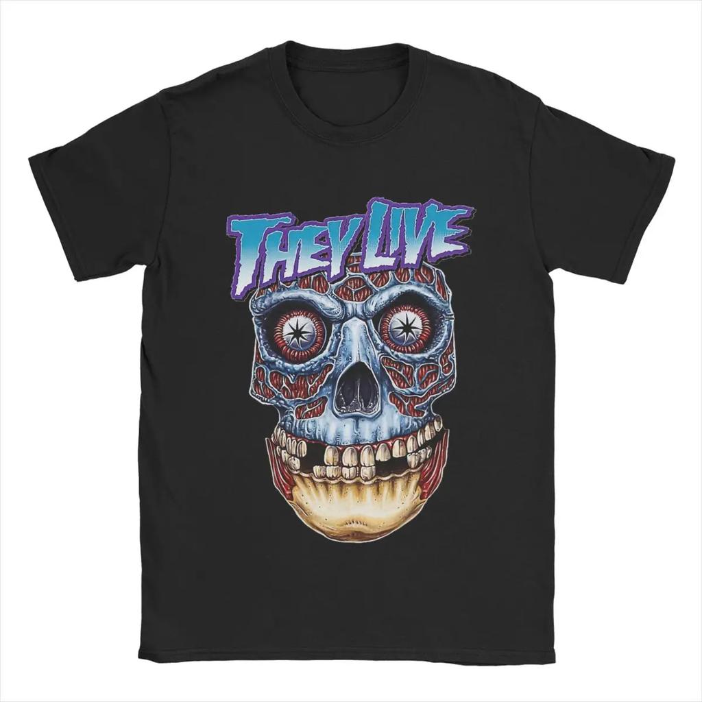 John Carpenter They Live T Shirts for Pure Cotton Vintage T-Shirts Crew Neck Tee Shirt Short Sleeve Clothing Original