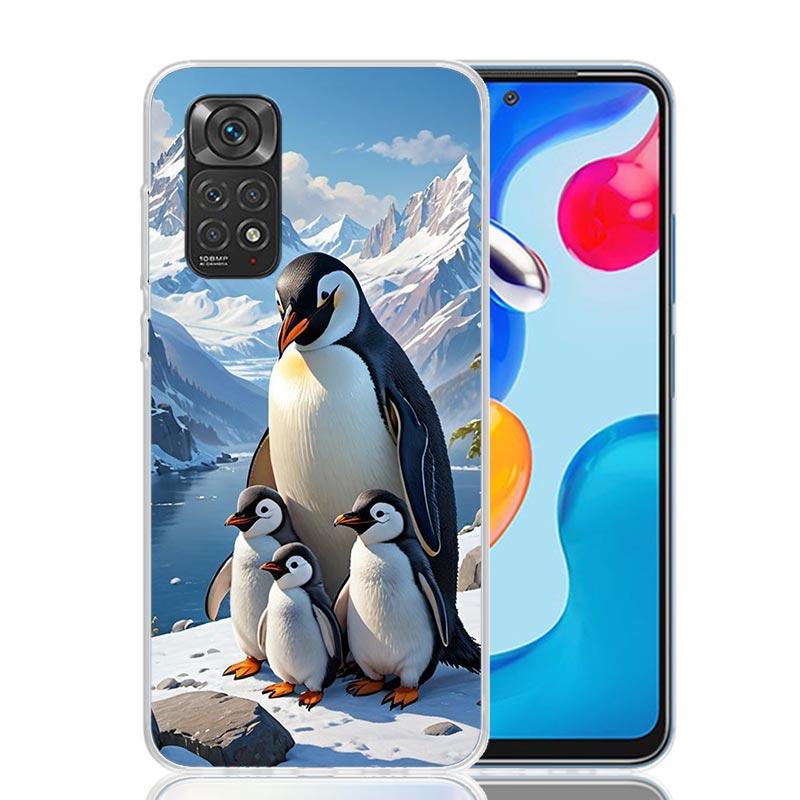 Penguins Love At The North Pole Phone Case For Xiaomi Redmi Note 13 14 15 Pro Plus 12S 12 14S 11S 11E 10 10S 11 11T 5G 4G Cover