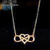 Модное женское золотое ожерелье с подвеской в форме бесконечной любви и бриллиантами, ювелирные изделия, подарки для женщин и девочек