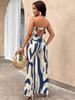 Summer 2026 Women's Printed Strapless Backless Top and Wide-Leg Pants Set