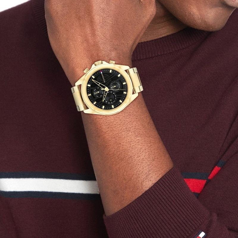 Tommy Hilfiger 1710658 Мужские часы Золотой Кварц