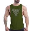 Summer Adult Men'S Fitness Outdoor Crew-Neck Vest Creative Triangle Pattern 2d Print Breathable Stylish Sleeveless Shirt