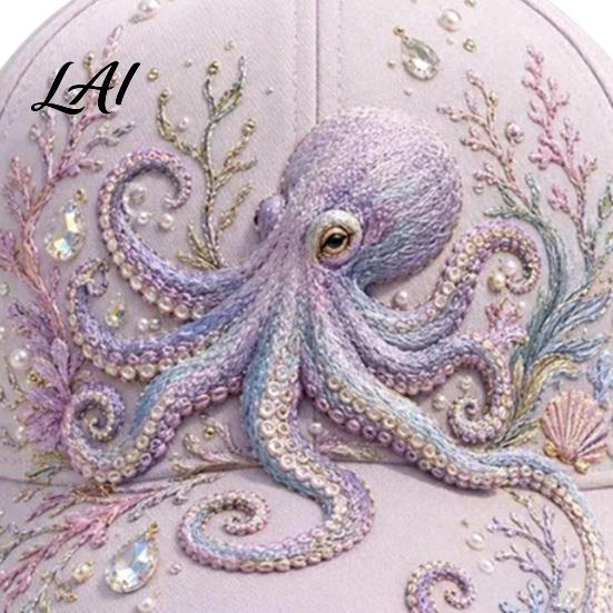 Vacation Beach Hat Ocean Creatures Baseball Cap Adjustable Sun with Sea Soft Pastel Macaron Color Animal Patterns Trucker for Men And Women