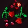 3D Printed Simulation Rose Model Funny Plastic Movable Joints Red Rose Novelty Crafts Twisted Rose Ornaments Home Decoration