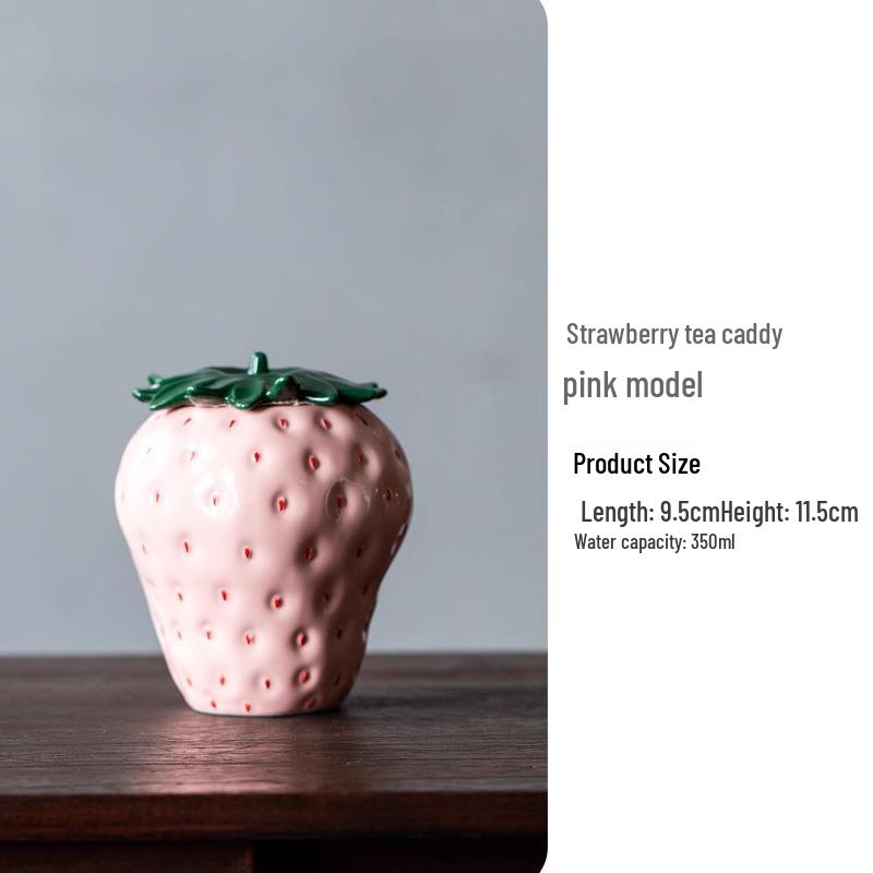 Керамическая банка для чая с клубникой ручной работы: Влагонепроницаемая мини-банка для хранения черного чая