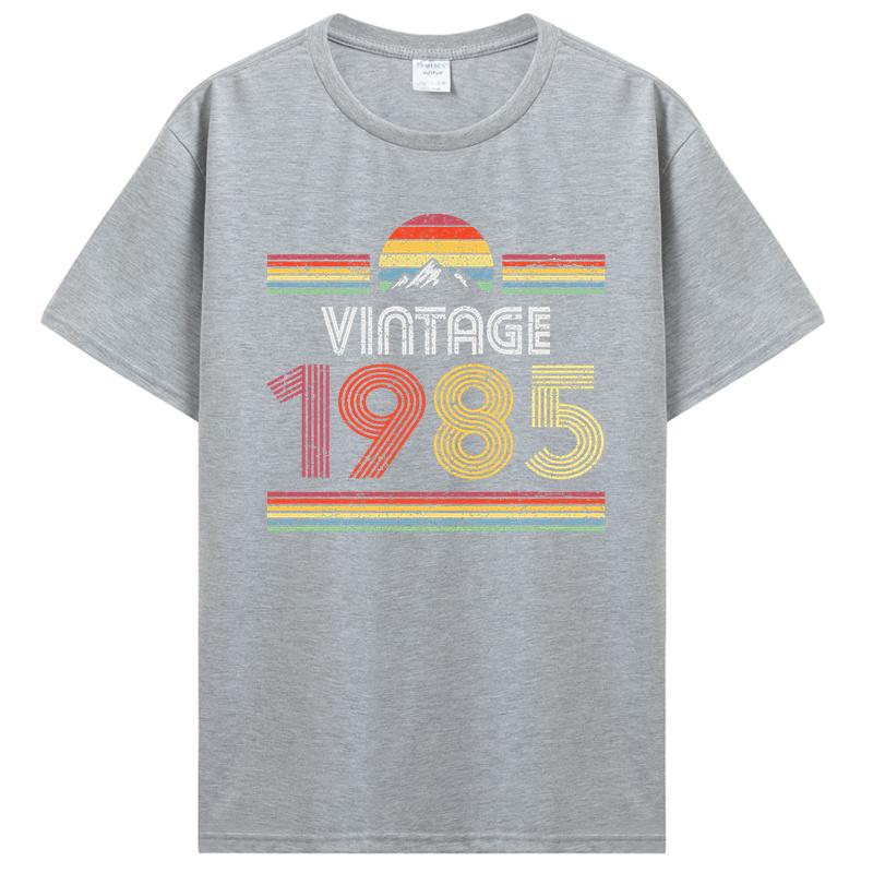 Винтажная футболка 1985 года рождения, ретро подарки на день рождения для мужчин и женщин, мужская футболка, летние хлопковые футболки, уличная одежда