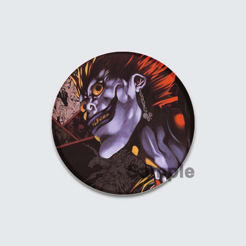 32/44/58mm Fashion Accessories Broochs Anime Death Note Cosplay Badges Round Cartoon Figure L·Lawliet Killer Yagami Pins for Backpacks Gift