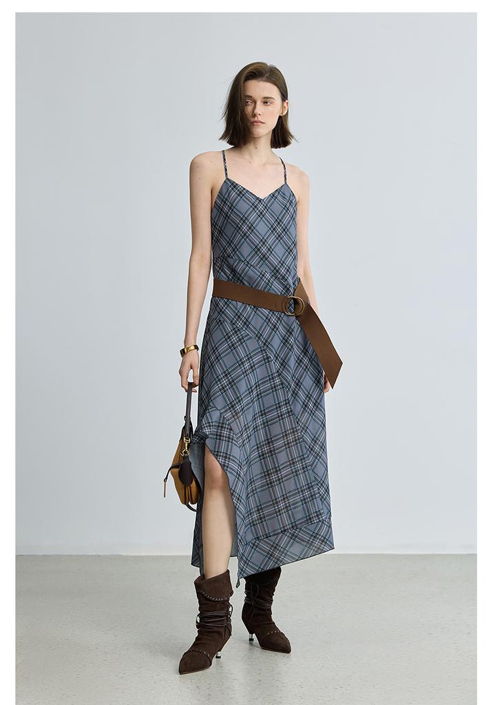 LILY plaid V-neck camisole dress