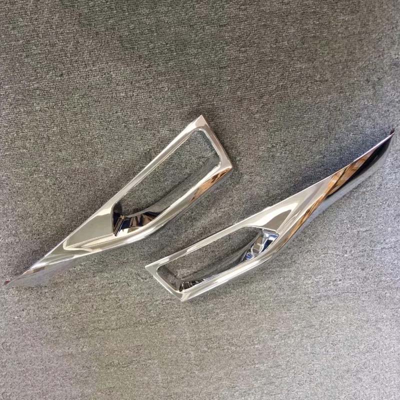 For Nissan Leaf 2018  ABS Chrome Front Fog Light Lamp Cover Foglights Frame Trim Protector Exterior Car Styling