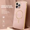 For iPhone 13 Pro Max Phone Case Carbon Fiber Textured Electroplated TPU Back Cover