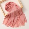 Luxury  Women Fashion 180*100Cm Scarf Plain Solid Silk Linen Shawl Scarves Summer Lady Bandanas Pashmina Foulard Hijab