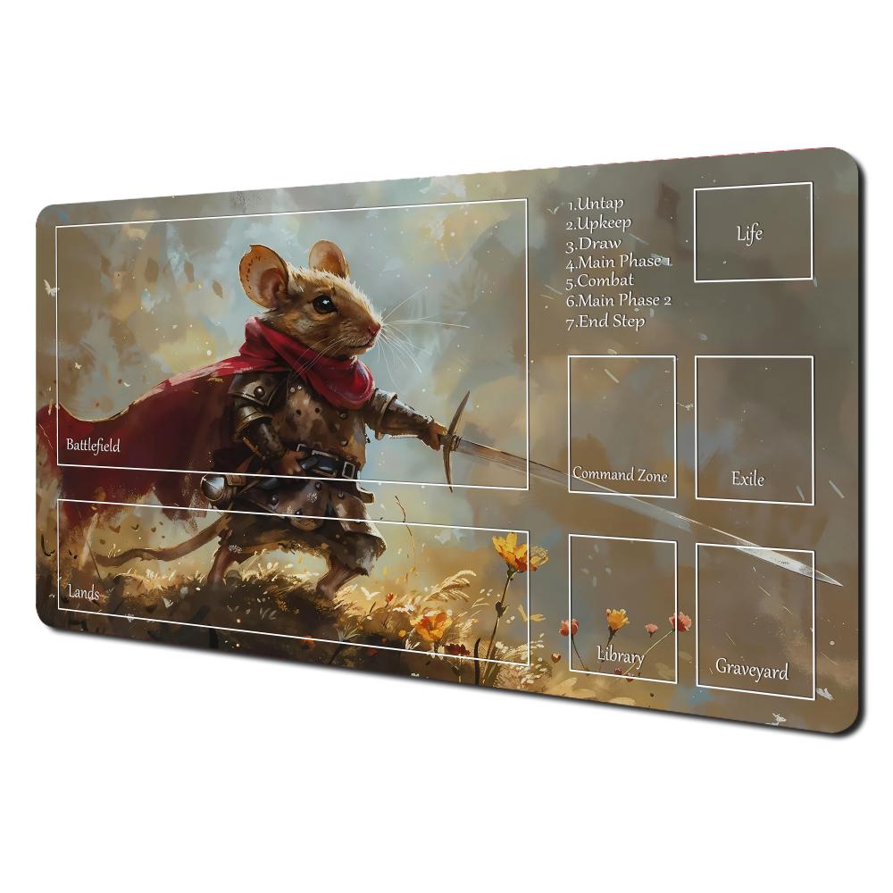 Magic Card Playmat Mtg Playmat Rabbit Archer Raccoon Nonslip Stitched Edge Gathering Gaming Mats Tapete Magic Mtg Card Pad