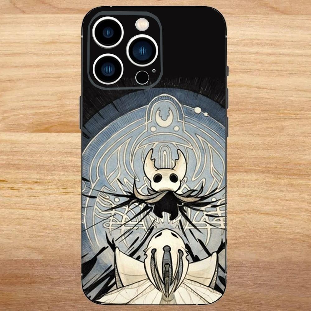 Чехол для телефона H-Hollow Knight для iPhone 16,15,14,13,12,11,Mini,Pro,SE,MAX Белый Матовый Ударопрочный Чехол