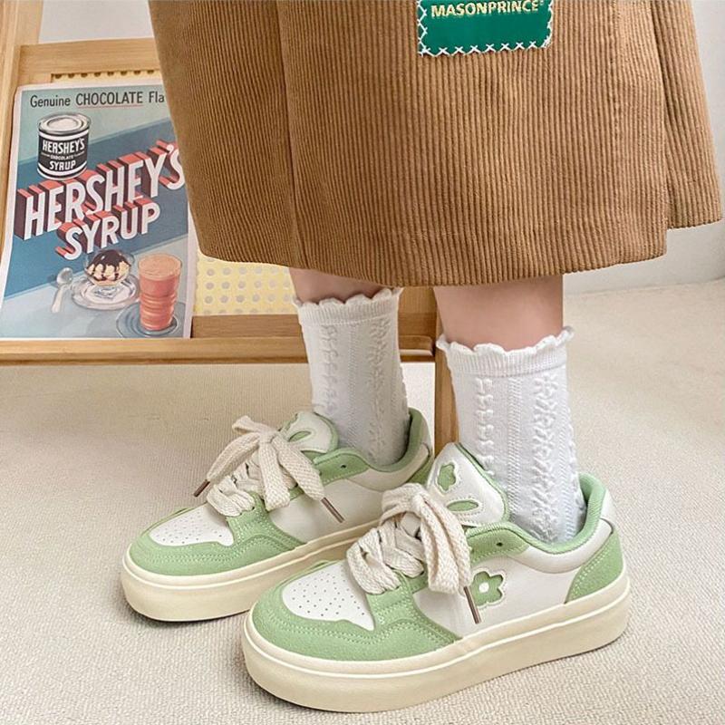 Niche Original Matcha Green Women's Small White Shoes Ins Style Trendy Casual Students Hundred Take Board Shoes Breathable Waterproof Sports Shoes