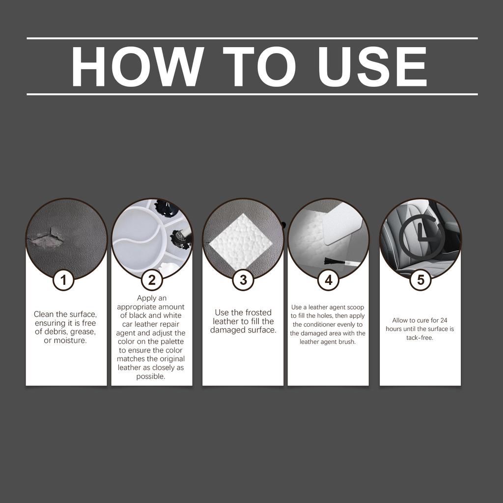 Car Leather Care Kit, Leather Seat Interior Scratch Cover, Leather Wear And Color Restoration Agent 100ml