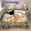 Lion Cub Forest Print 3Pcs Bedding Setduvet Cover With 2 Bedropillowcase Home Birthday Gift