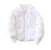 Knitted lapel down jacket women's short 2024 winter fashion splicing warm white duck down small trendy coat