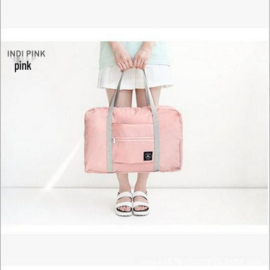 Korean Style Foldable Travel Organizer Bag - Jacquard Clothes Storage