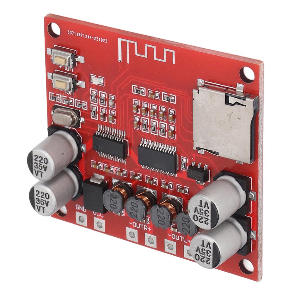 Плата усилителя мощности Bluetooth, 2-канальная плата усилителя беспроводного аудиодинамика DC12‑24V