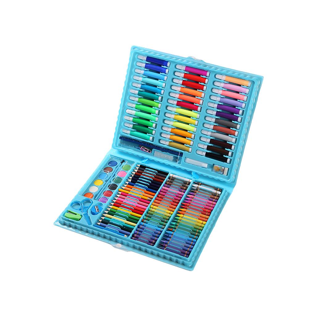 150 шт. Детский набор для рисования, масляная пастель, акварель, ручка, мелки, цветные карандаши, принадлежности для творчества
