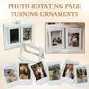 12-Card 3D Rotating Photocard Holder Snapshots Display Frame Easy to Install Photo Album Rotating Page-turning Ornaments