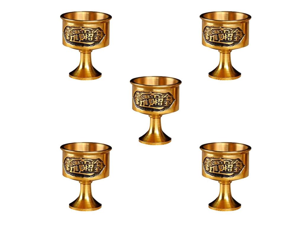 Feng Shui Copper Water Water Good Luck Dragon Water Prayer for Good Luck of Goods, Cup, Cup, Goods, Figurine, Interior, Cup, (Set 5)