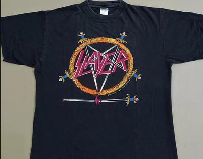 Винтажная футболка Slayer Hell Awaits с принтом с двух сторон Размер S-5XL Унисекс