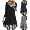 Women's Casual Fashion Chiffon Print Loose Double-Layer Large Size Dresses