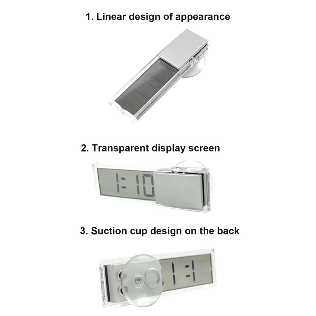 SOUFLY Car LCD Clock, Car LCD Clock | Car Clock Mount Watch with Suction