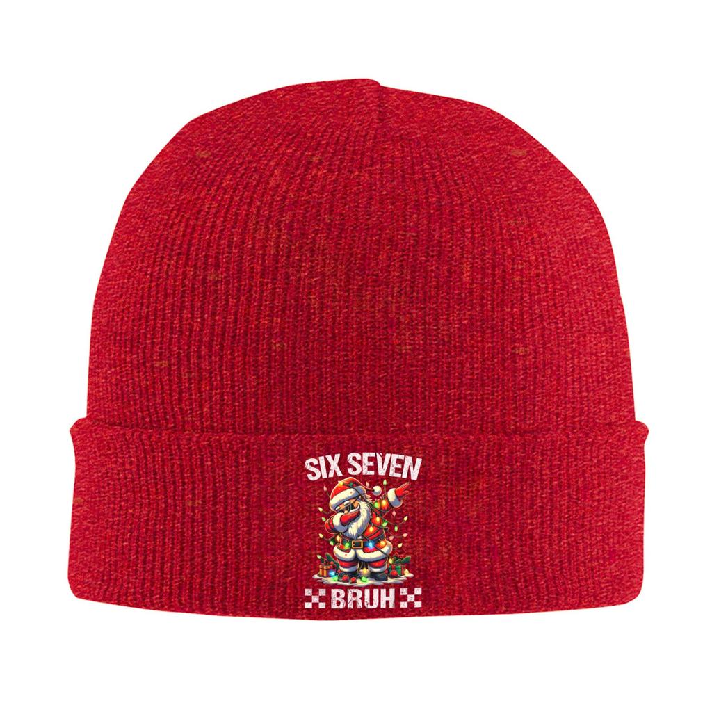 Unisex Adult 67 Six Seven Burh Funny Christmas 6 7 Meme Beanie Hats Retro Knit Hat Winter Kpop Caps Graphic Elastic Bonnet Hats
