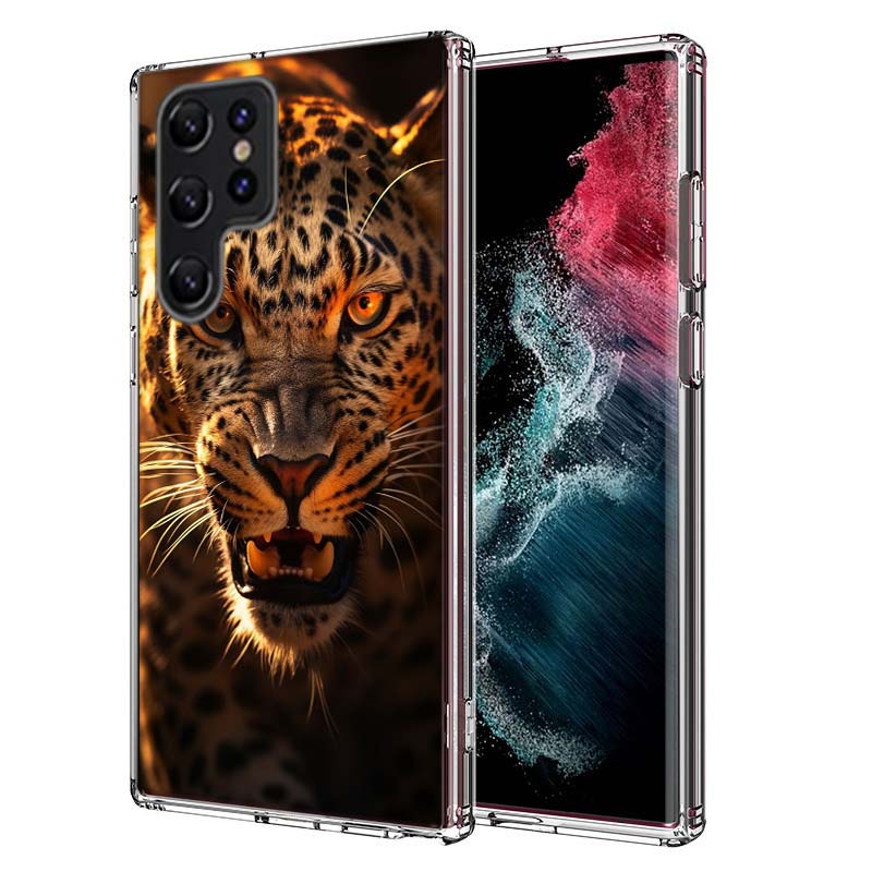Majestic leopard Capa Phone Case For Samsung S26 Ultra S25 Edge Galaxy S23 S21 S20 S24 FE S22 S10 Plus Cover Clear TPU Shell Coq