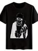 Black Anime Graphic T-shirt - Japanese Manga-Inspired Design with Masked Character