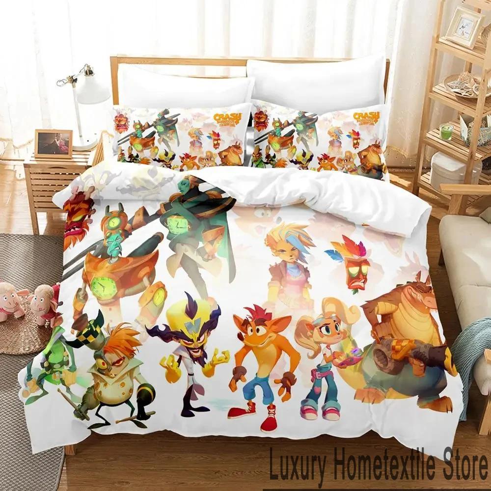 3D Печать Игровой Комплект Постельного Белья Crash Bandicoot Мальчики Девочки Односпальный Двуспальный Queen King Размер Пододеяльник Наволочка Постельное Белье Мальчики Взрослые