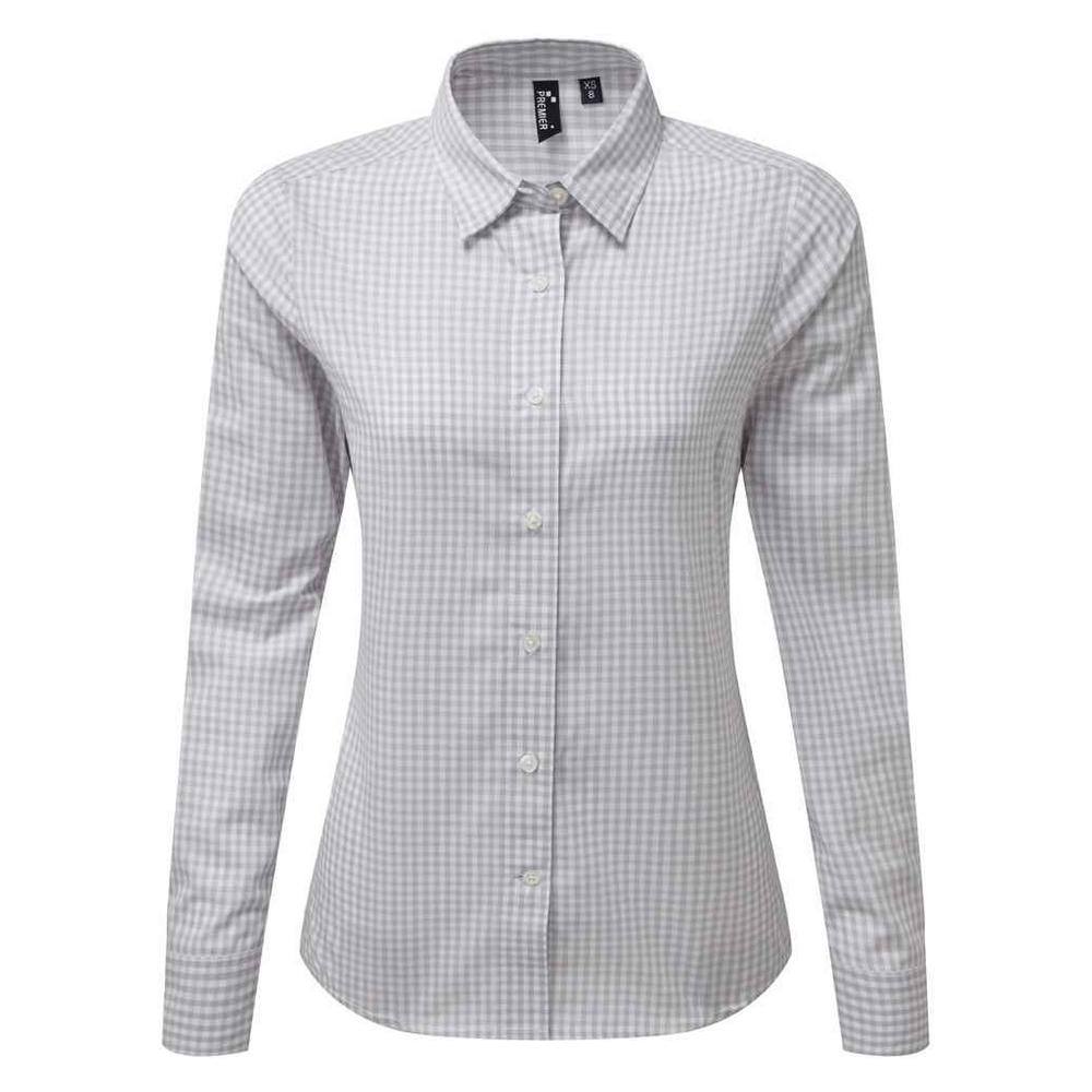 Premier Womens/Ladies Maxton Checked Long-Sleeved Shirt