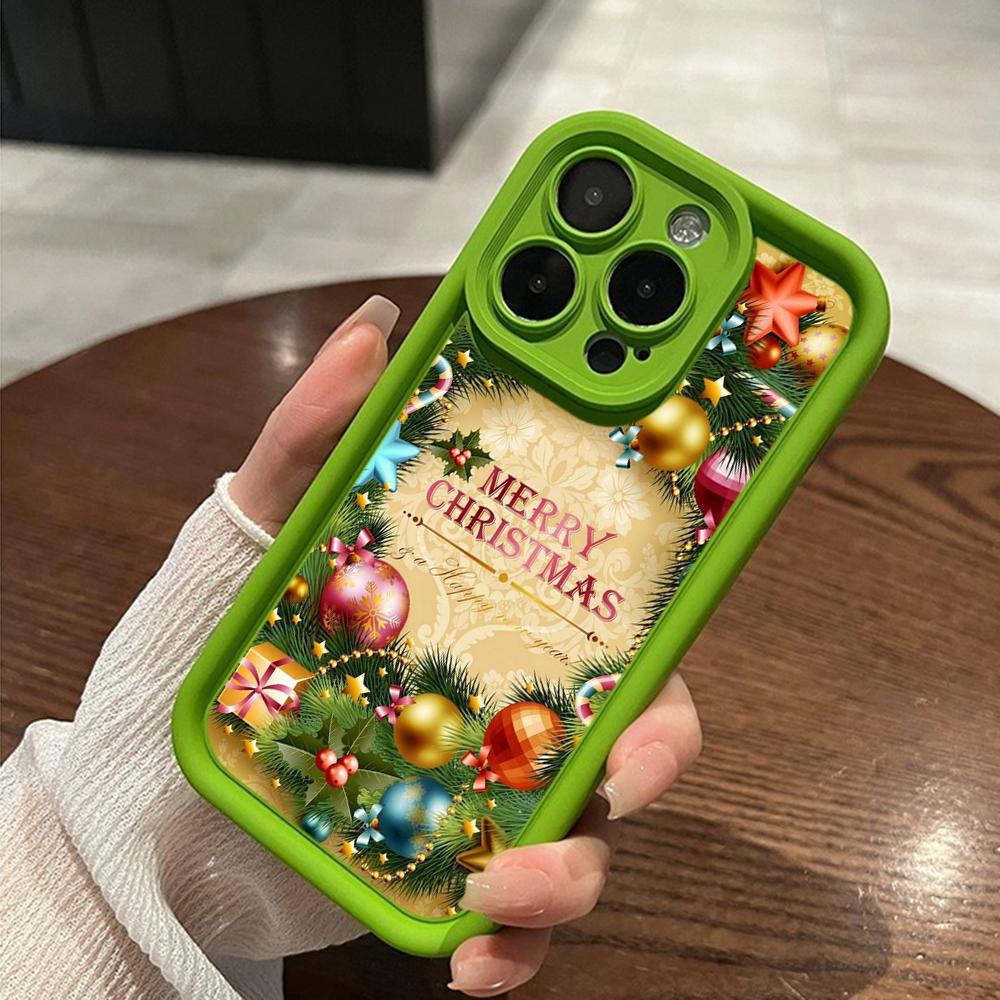 Чехлы для телефонов Ae106 Happy New Year art Merry Christmas для iPhone 16 14 13 11 Pro Max 15 7 8 6s Plus 12 mini XR XS Max Angel Eye Ladder Protective Cover