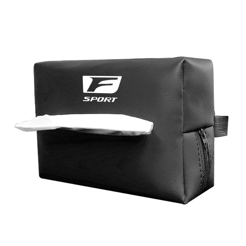 QDDY3 PU Leather Car Tissue Box Facial Tissue Storage Bag For Lexus FSPORT LBX NX RX 350h 450h ES UX 300e GS IS LS LX CT LC RC GX460