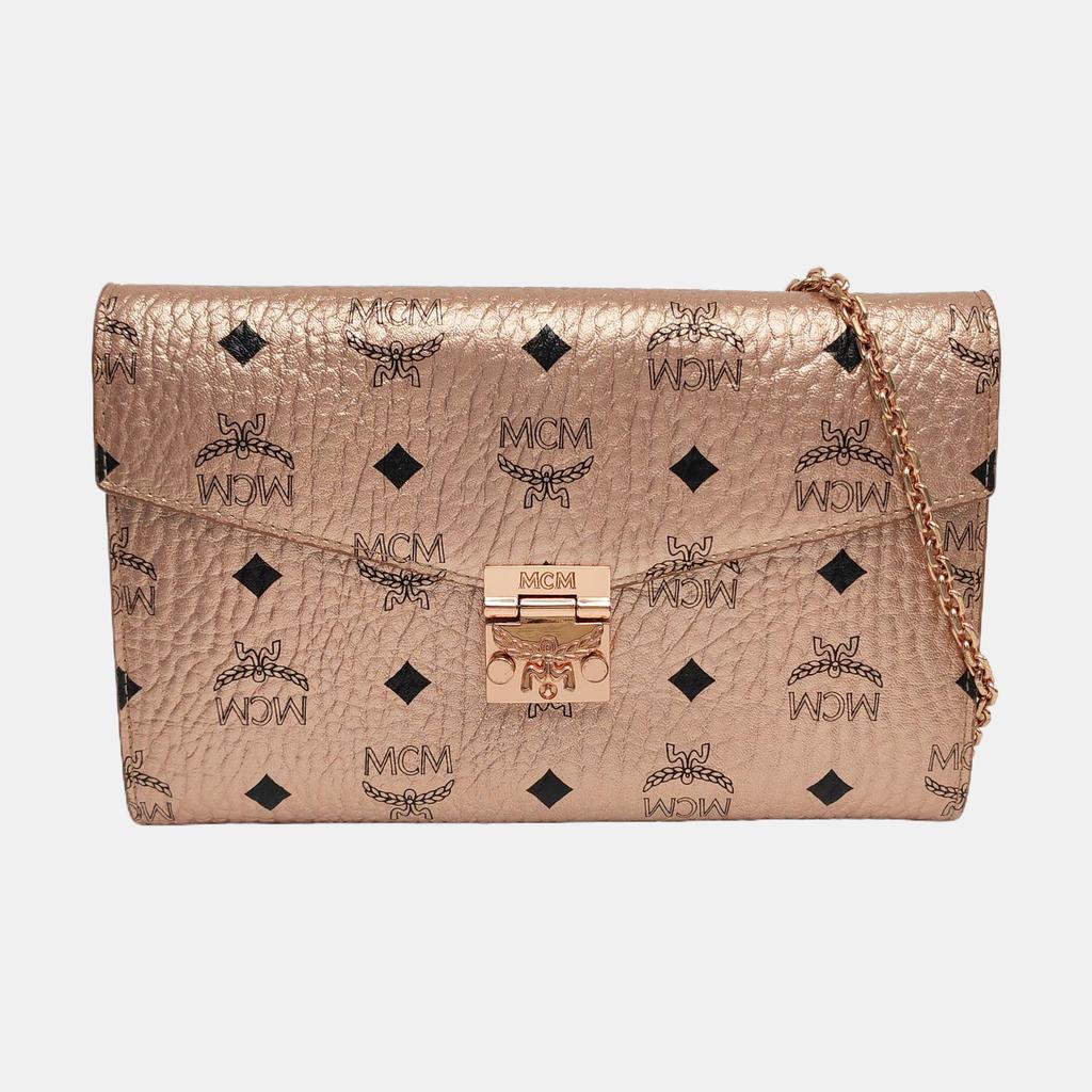 [Pre-Owned] Millie Large Rose Gold Coated Canvas Monogram Crossbody Clutch Shoulder Bag - Very Good #U3V97E