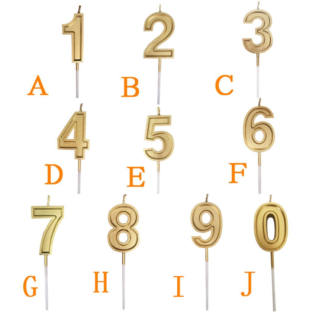 Gold Number Birthday Numeral Candles Number Cake Decor for Adults/Kids Party