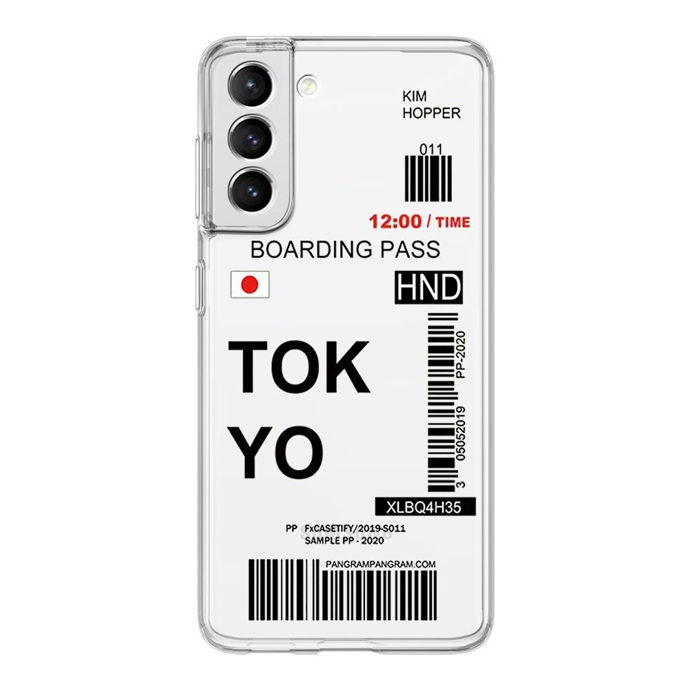 Phone Case For Samsung S24 Ultra S23 FE S22 S20 S21 5G S10 S9 Plus S10E S8 Clear World City Travel Ticket New York London Cover
